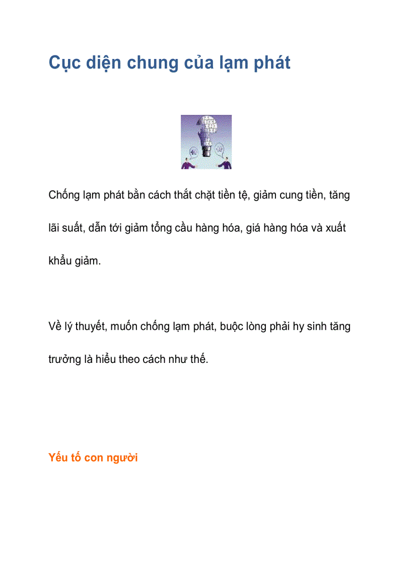 Cục diện chung của lạm phát