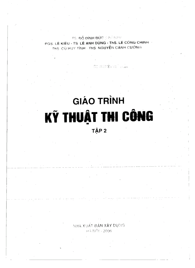 Giáo trình kĩ thuật thi công 2