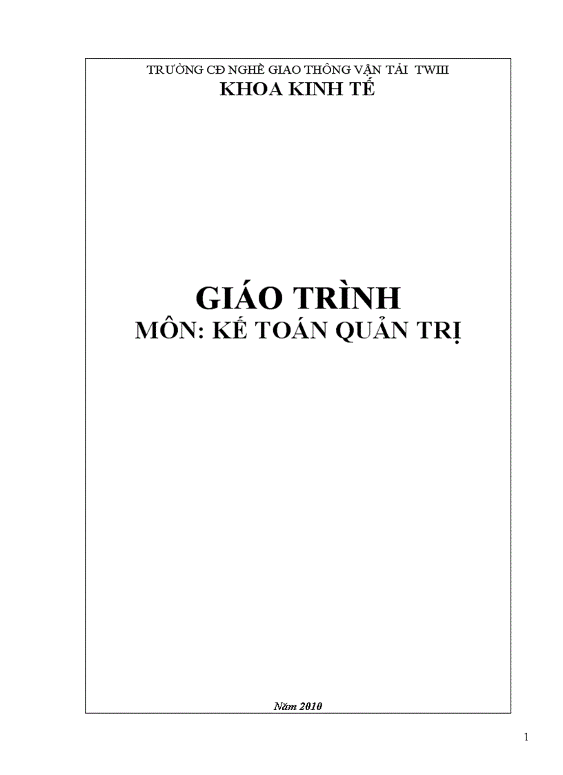 Giáo trình kế toán quản trị 2