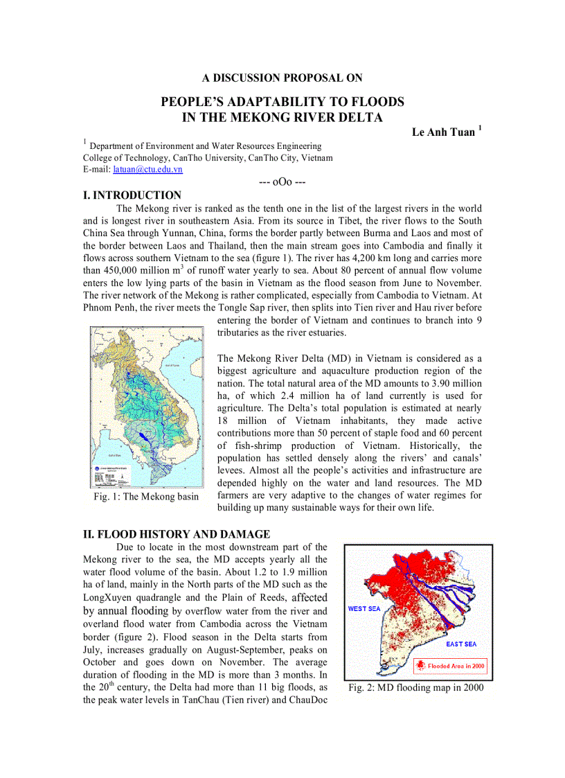 People s adaptability to floods in the Mekong river delta