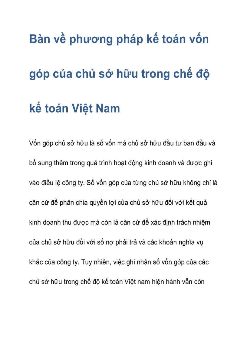 Bàn về phương pháp kế toán