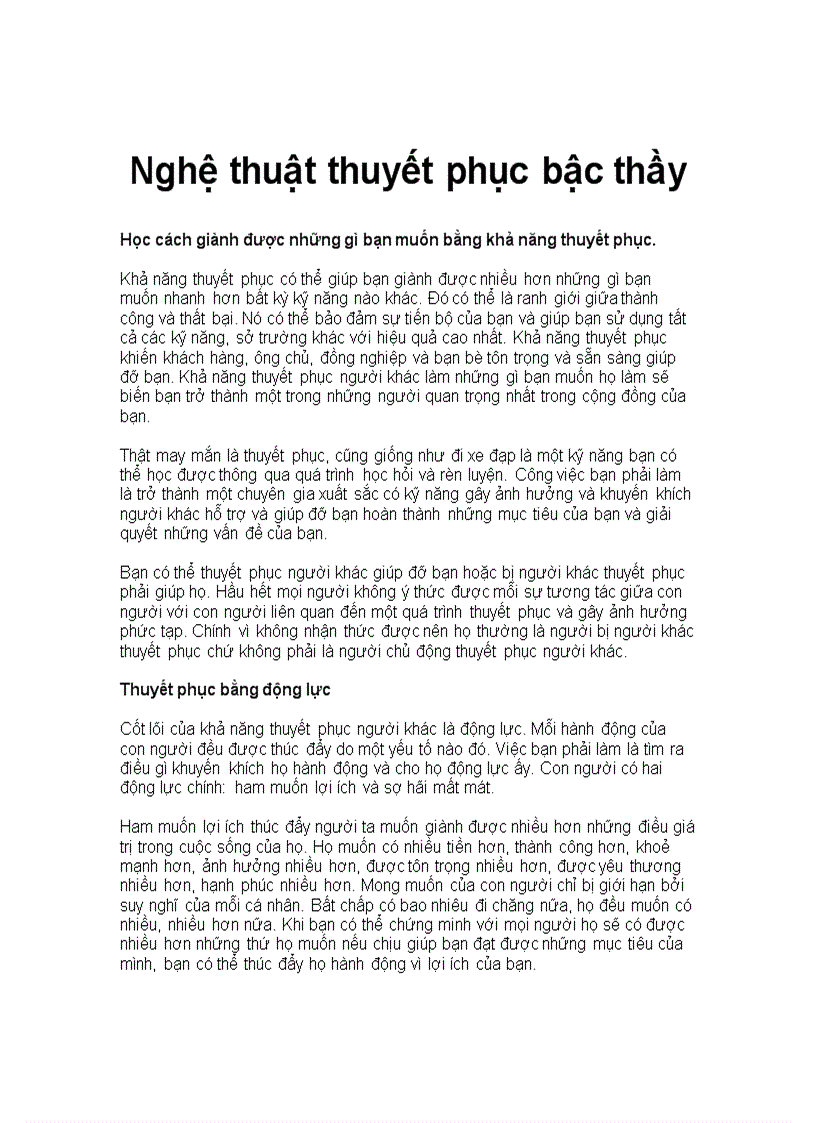 Nghệ thuật thuyết phục bậc thầy