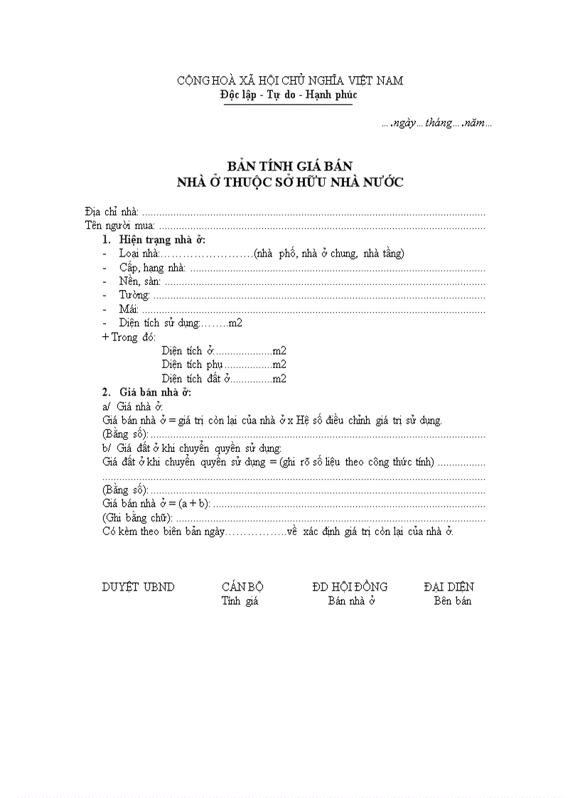 Văn bản nhà ở thuộc sở hữu nhà nước