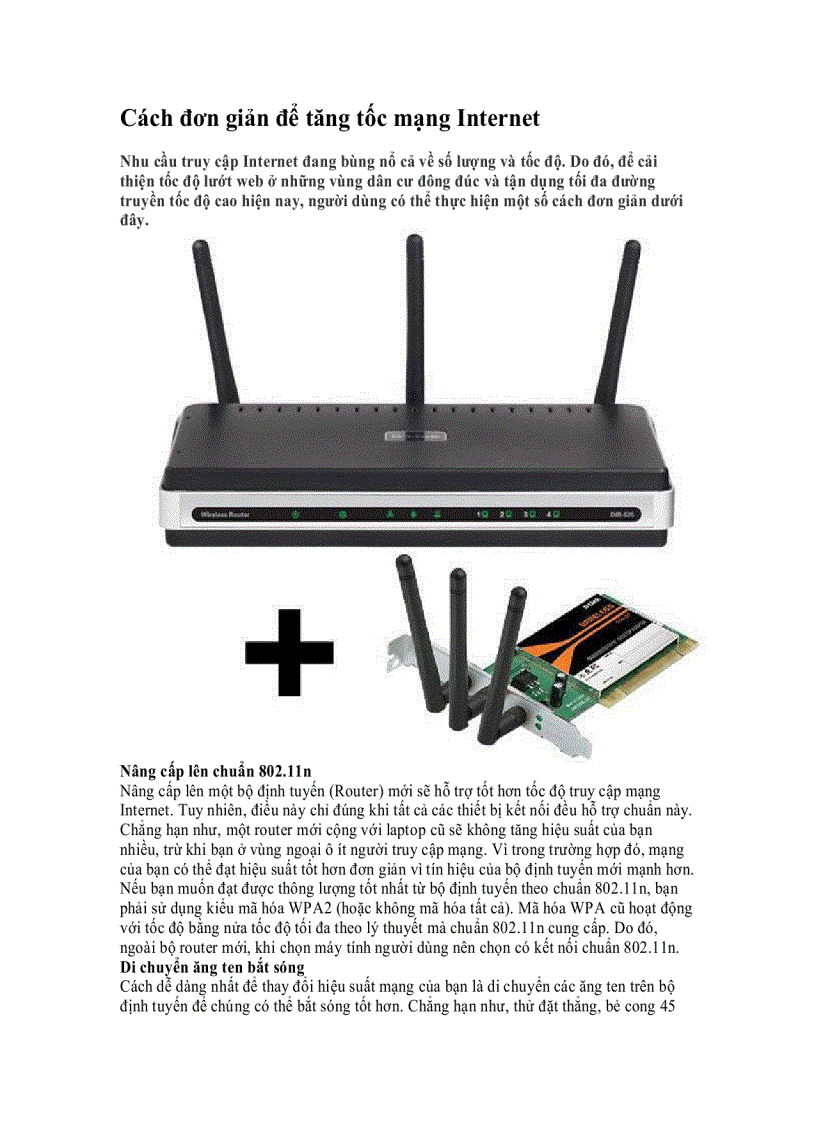 Cách đơn giản để tăng tốc mạng Internet