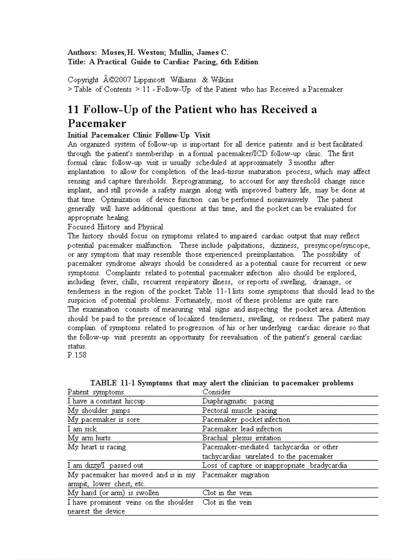 Follow Up of the patient who has received pacemaker