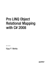 Pro LINQ Object Relational Mapping with C 2008