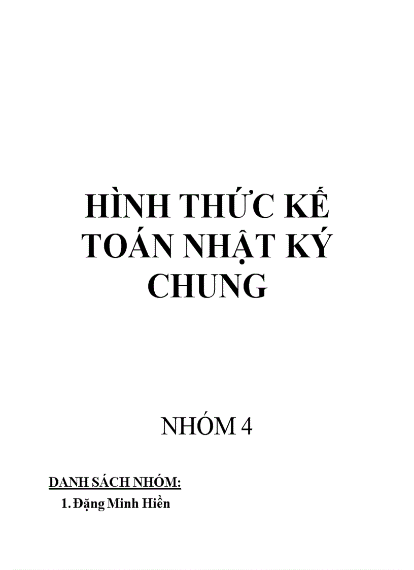 Hình thức kế toán nhật ký chung