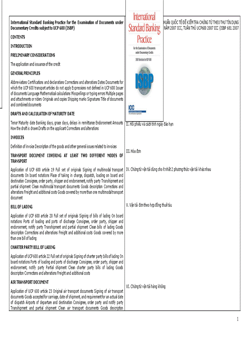 Tập quán ngân hàng tiêu chuẩn quốc tế để kiểm tra chứng từ theo thư tín dụng