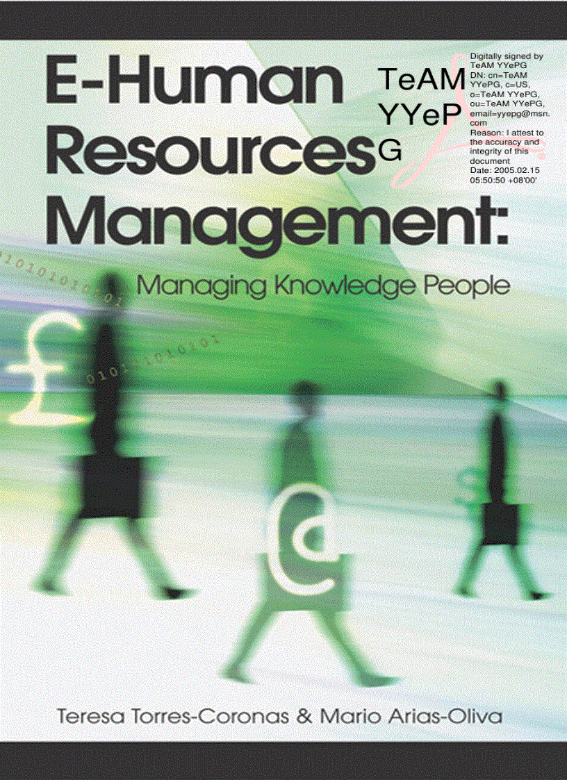 E Human Resources Management Managing Knowledge People