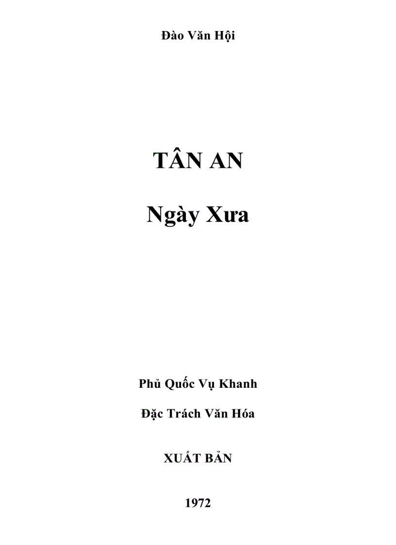 Tân An ngày xưa