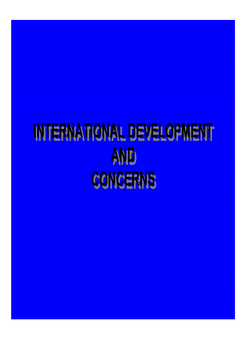 International development and concerns