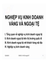 Nghiệp vụ kinh doanh vàng và ngoại tệ