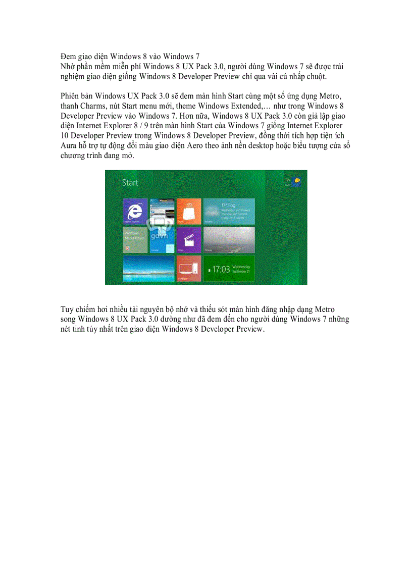 Đem giao diện Windows 8 vào Windows 7