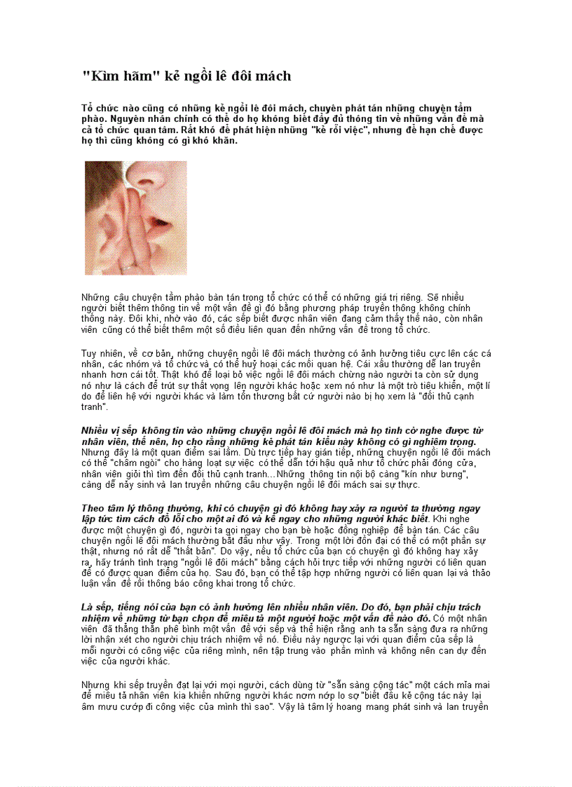 Kìm hãm kẻ ngồi lê đôi mách