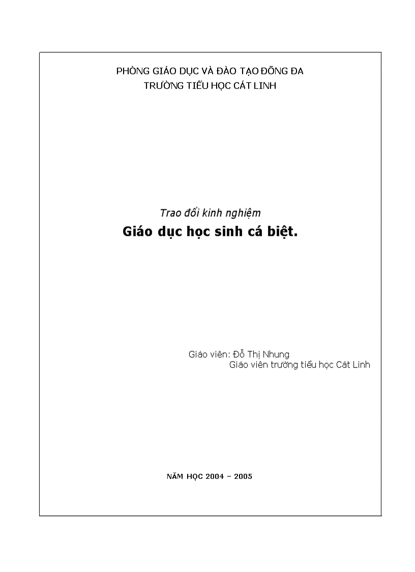 Trao đổi kinh nghiệm 1