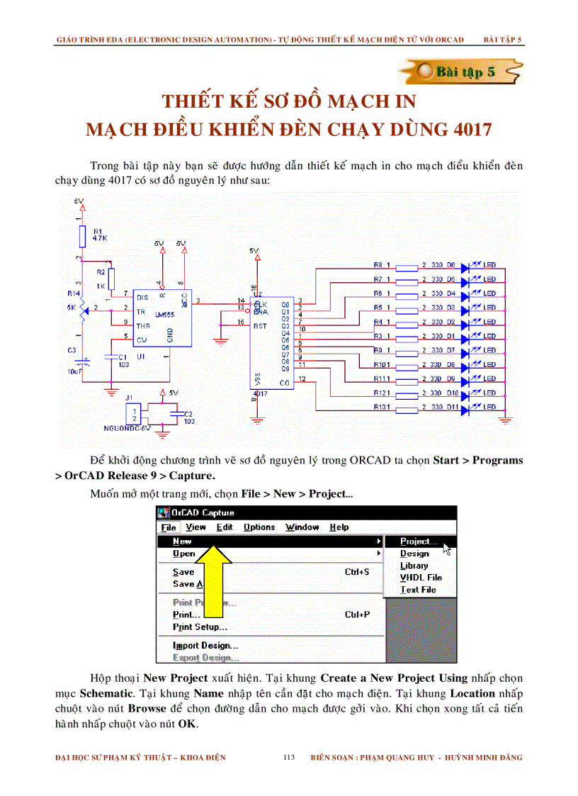 Mạch điều khiển đèn dùng 4017