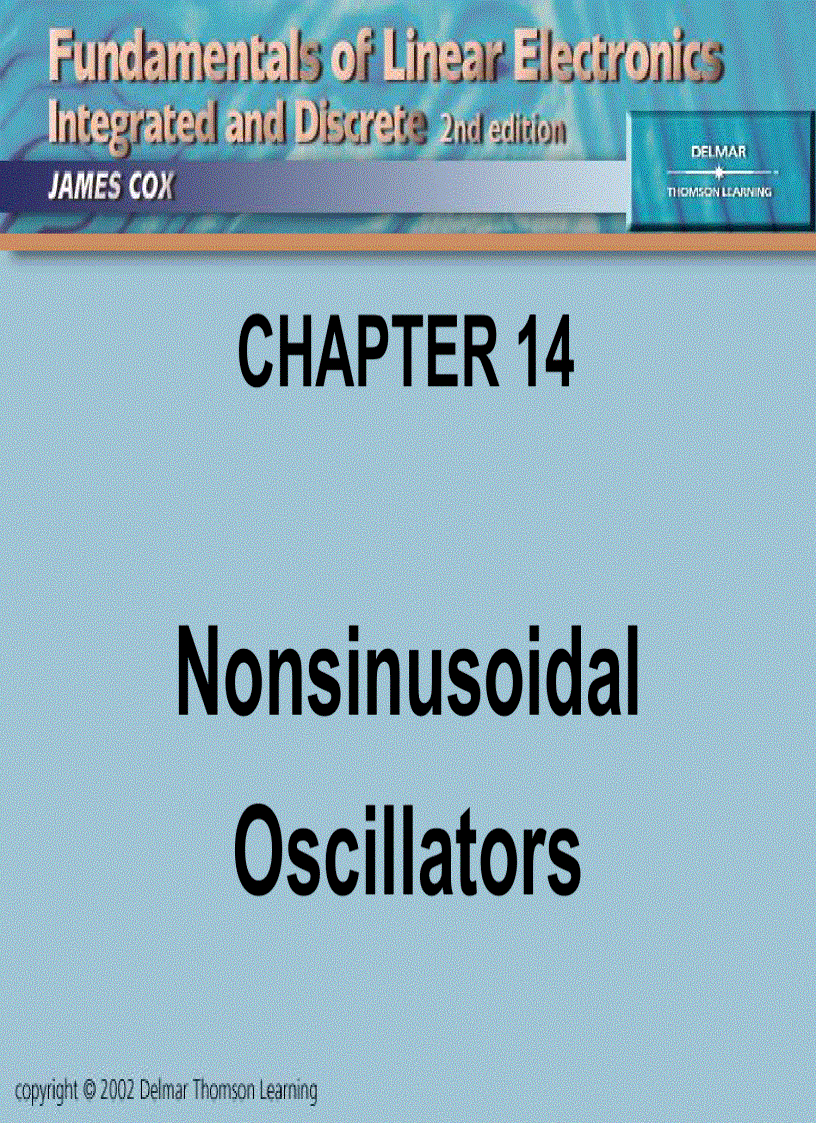 Nonsinusoidal Oscillators