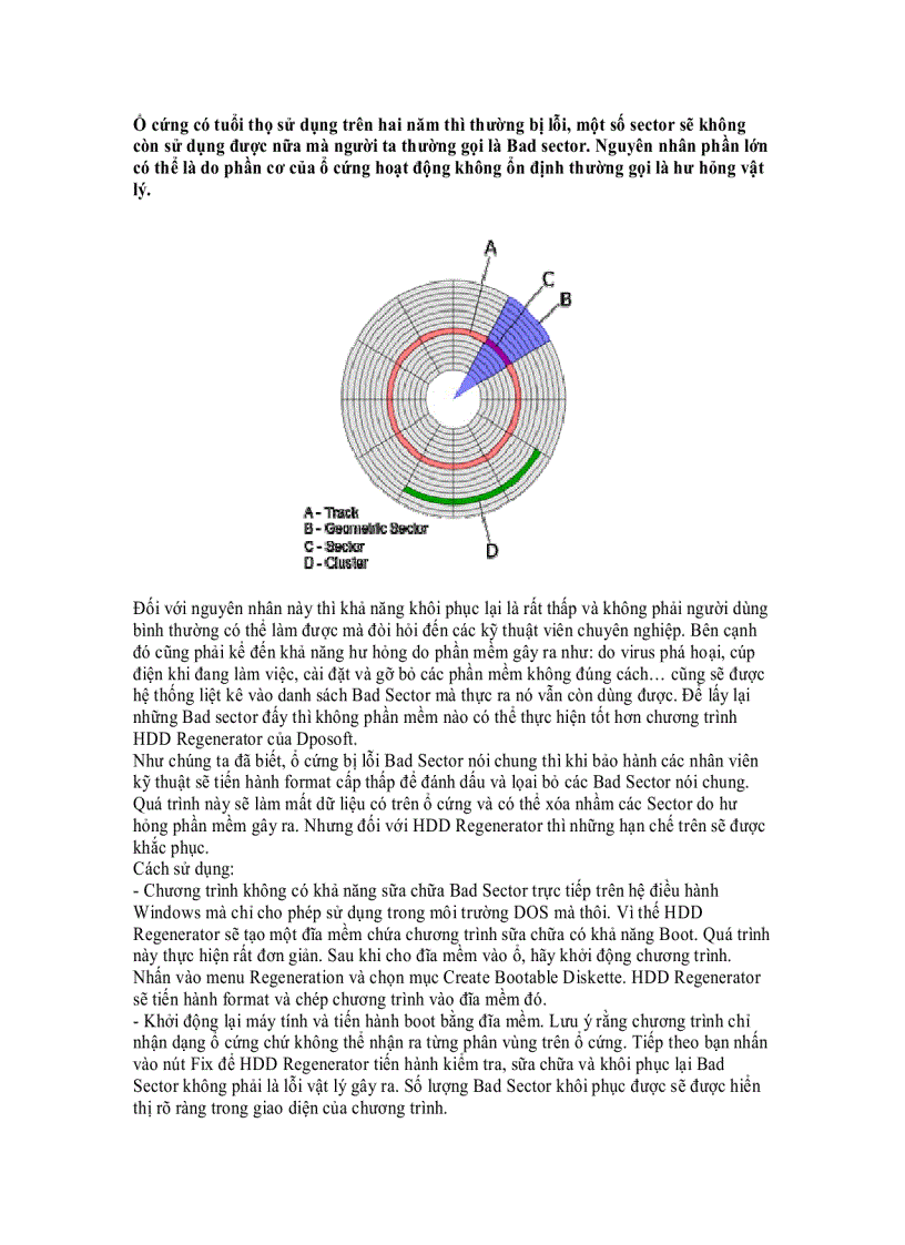 Khôi phục bad sector trên ổ cứng