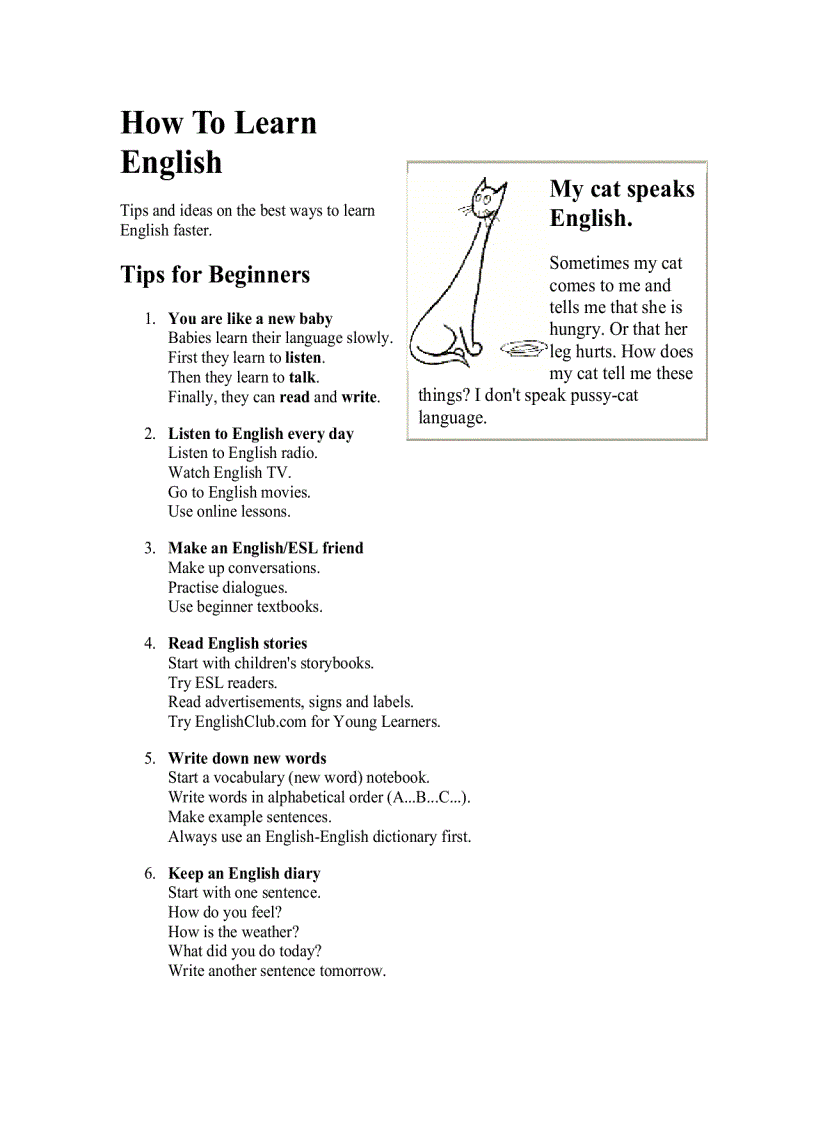 How to learn English 1