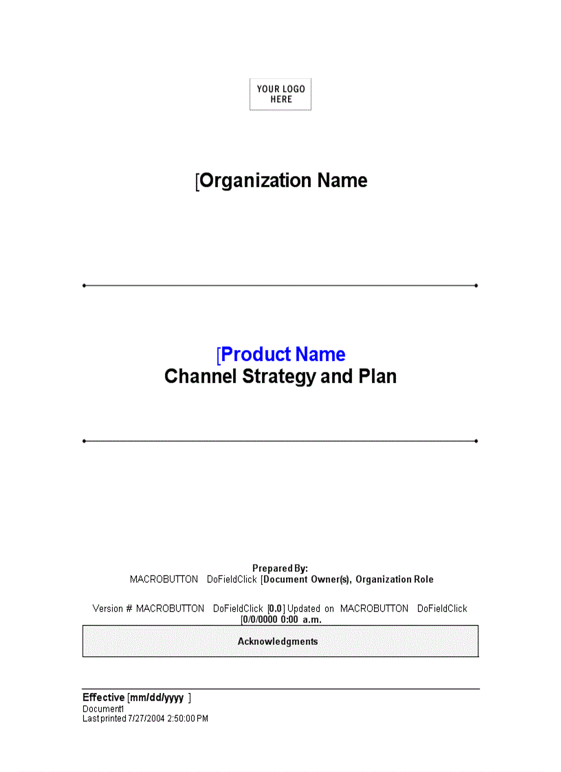 Channel strategy and plan kế hoạch và chiến lược kênh phân phối