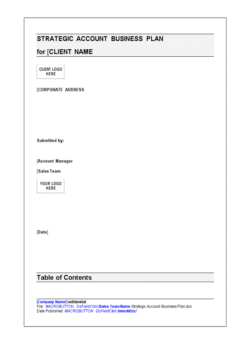 Strategic account business plan kế hoạch kinh doanh khách hàng chiến lược