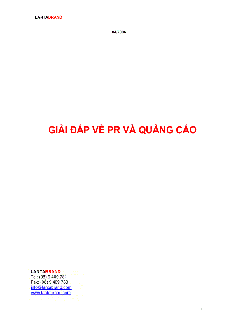 Giải đáp vể PR và quảng cáo