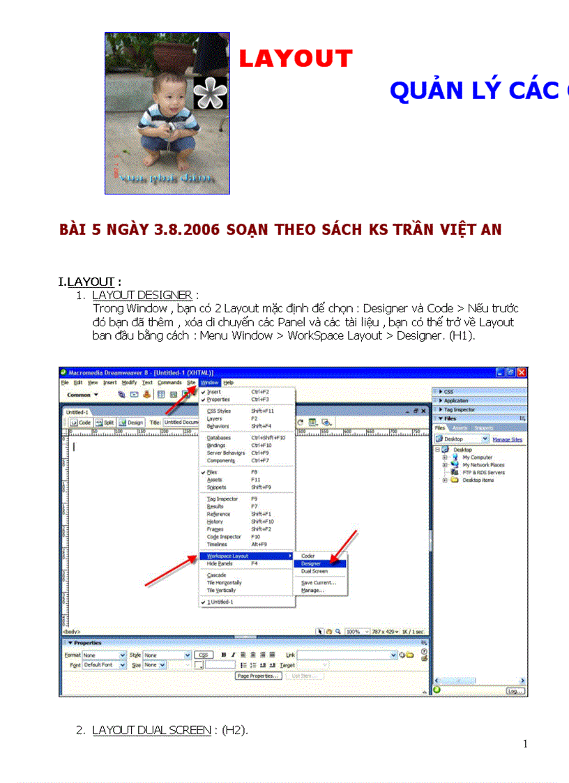 Giáo trình DREAMWEAVER8 Bài 5 LAYOUT