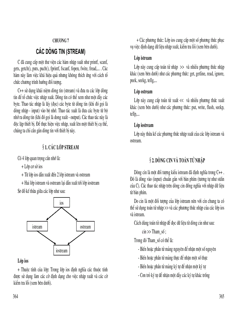 C và Lập trình hướng đối tượng Chương 7 Các dòng tin Stream