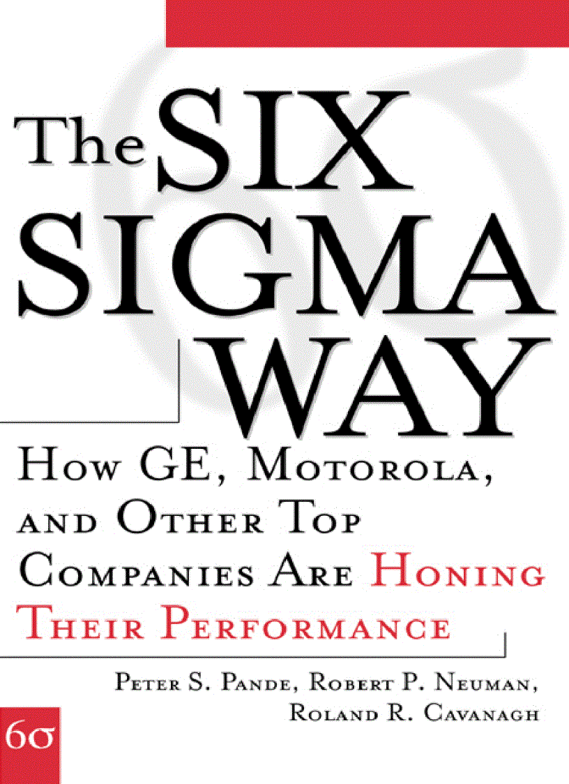 Giáo trình quản lý chất lượng Six Sigma Way