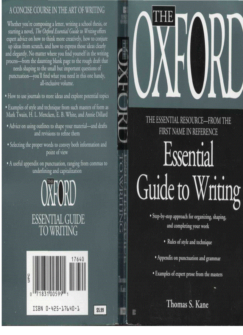 Oxford essential guide to writing