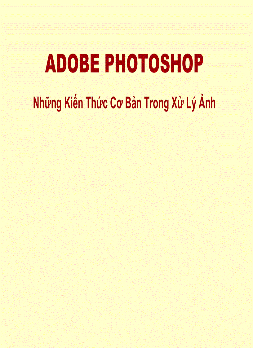 PHOTOSHOP cho nhiếp ảnh