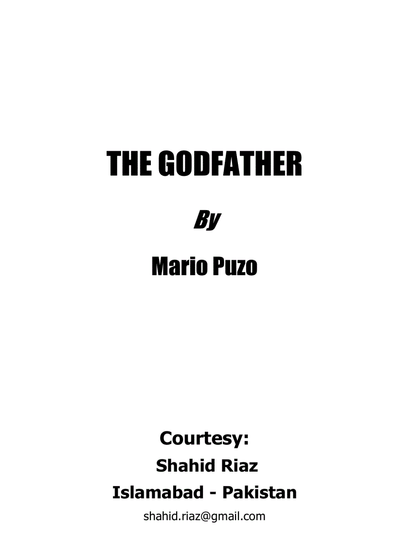 Mario Puzo The Godfather