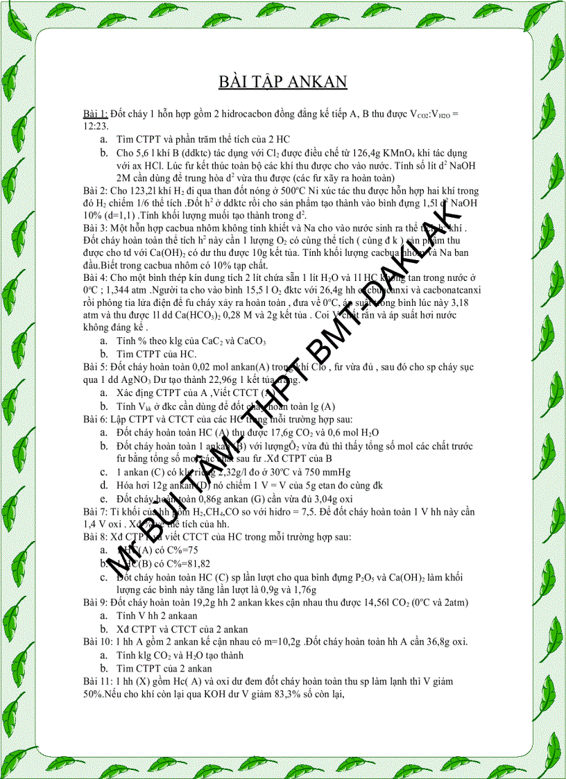 Bài tập ankan