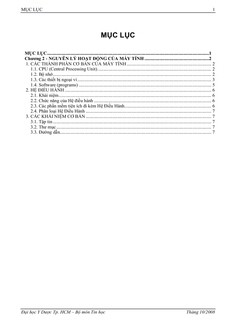 Giáo trình tin học A Chương 2 Nguyên lý hoạt động của máy tính