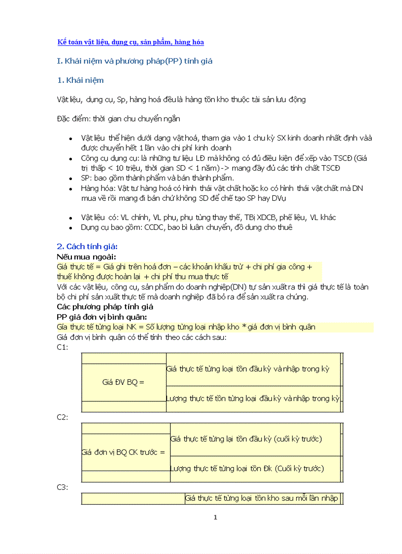 Kế toán vật liệu dụng cụ sản phẩm hàng hóa 1