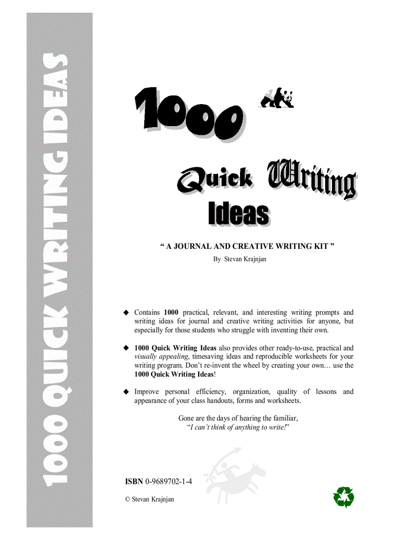 1000 Quick Writing Ideas