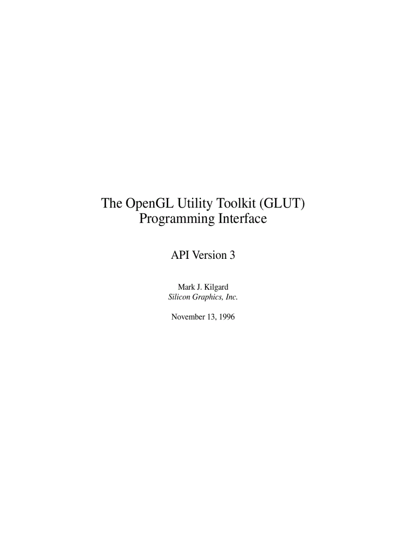 Tài liệu tiếng anh đồ họa The OpenGL Utility Toolkit GLUT