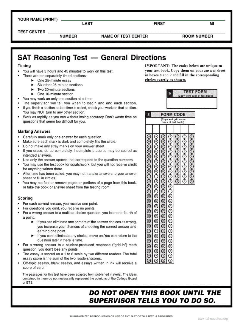 Official Test from College Board