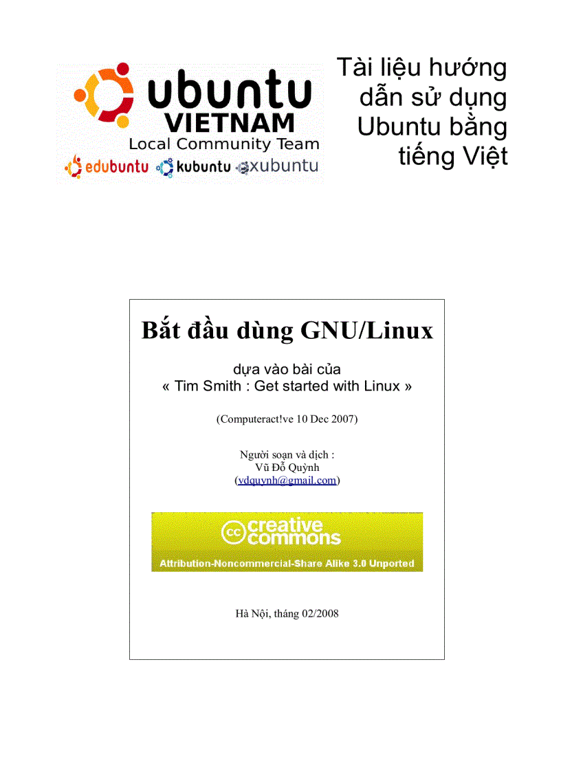 Bắt đầu dùng GNU Linux