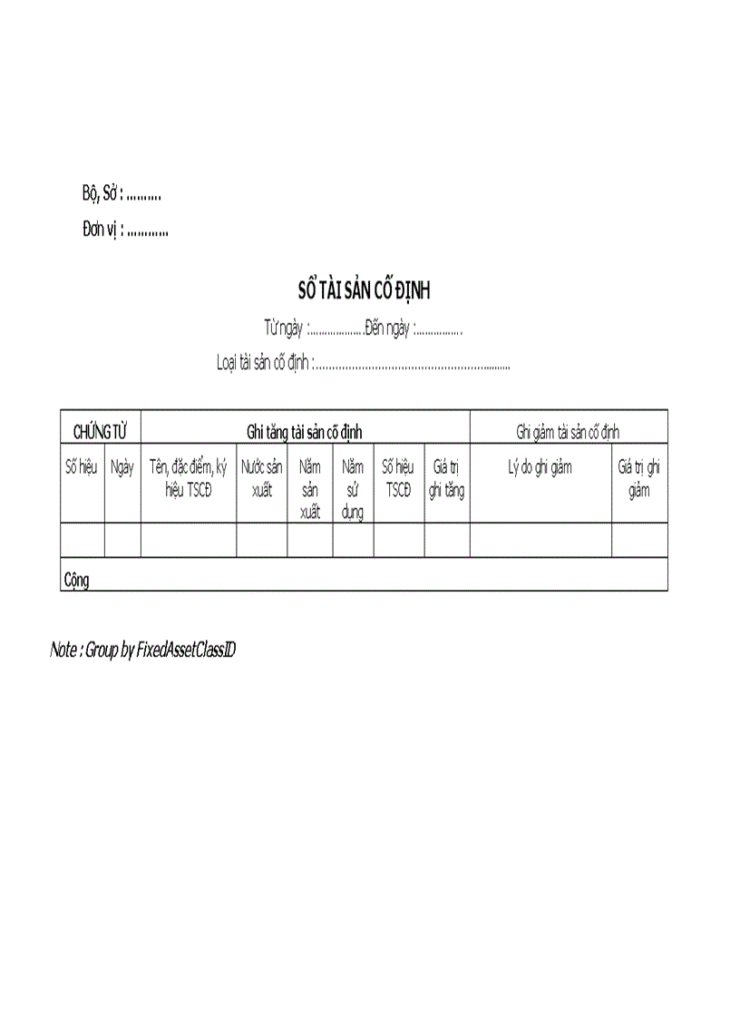 Sổ tài sản cố định