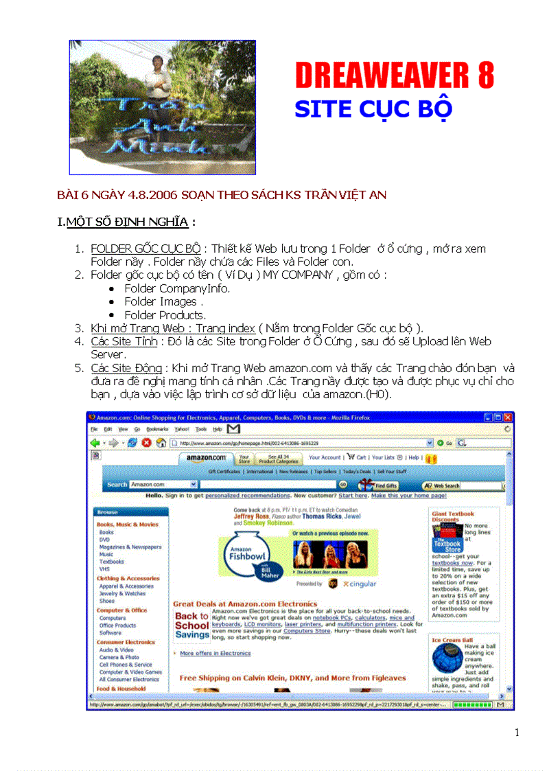 Giáo trình DREAMWEAVER8 Bài 6 Site cục bộ