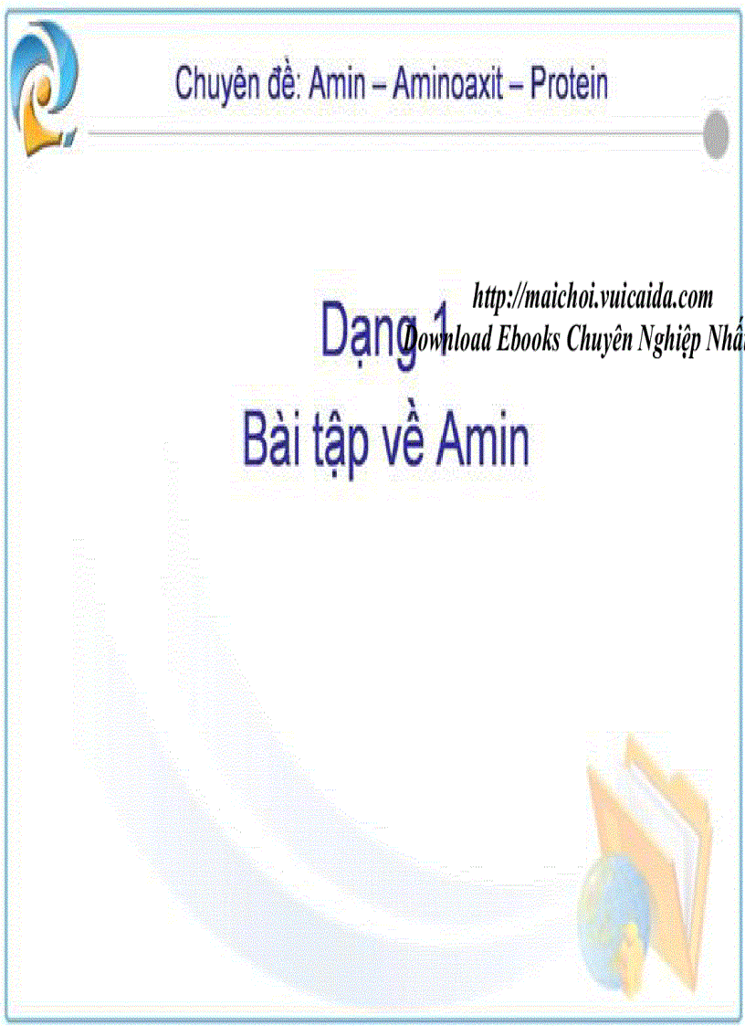 Bài tập chủ đề amin