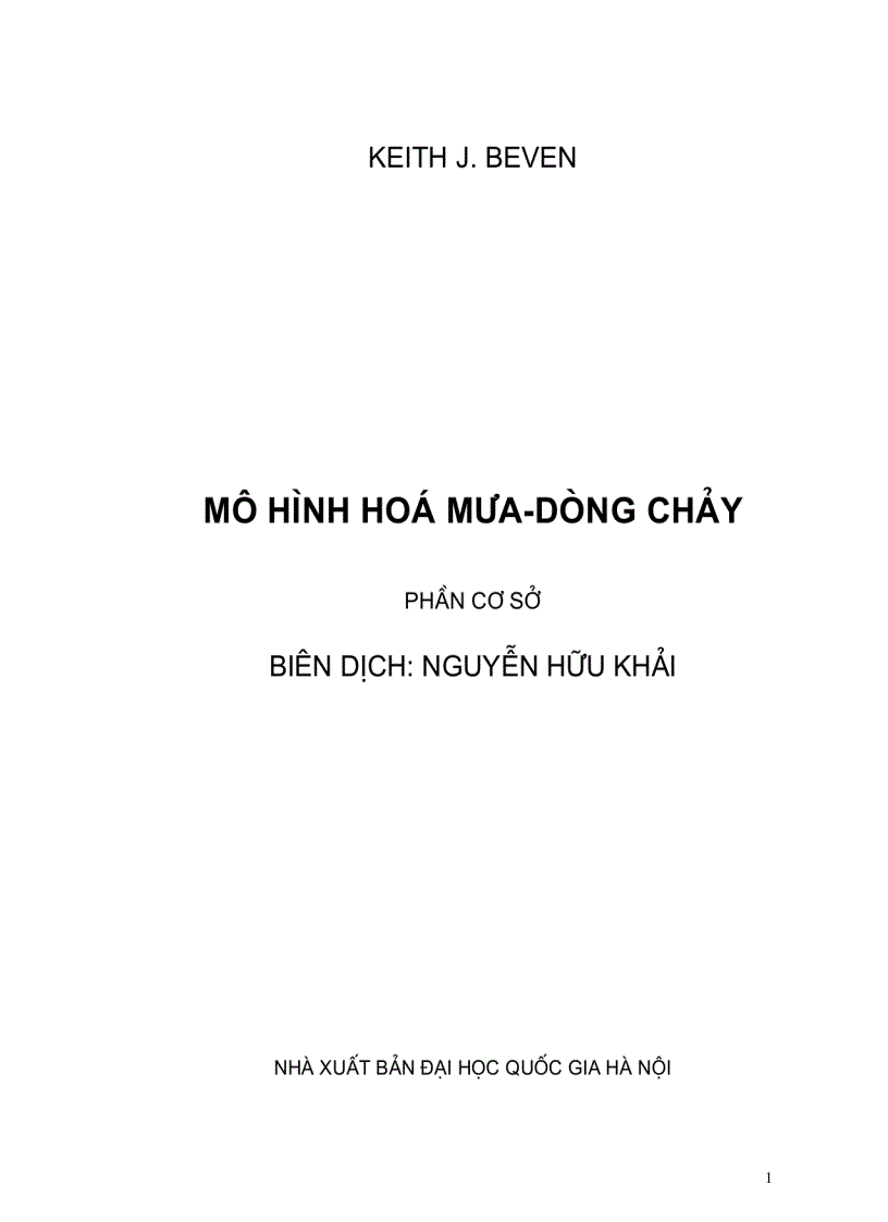 Mô hình hoá mưa dòng chảy Phần cơ sở