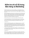 Kiểm tra chỉ số IQ trong Bán hàng và Marketing