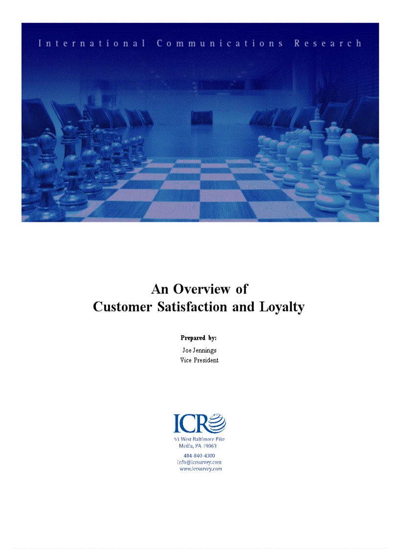 An Overview of Customer Satisfaction and Loyalty