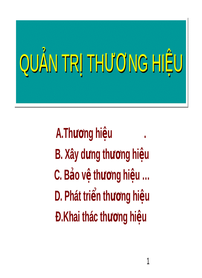 Quản trị thương hiệu