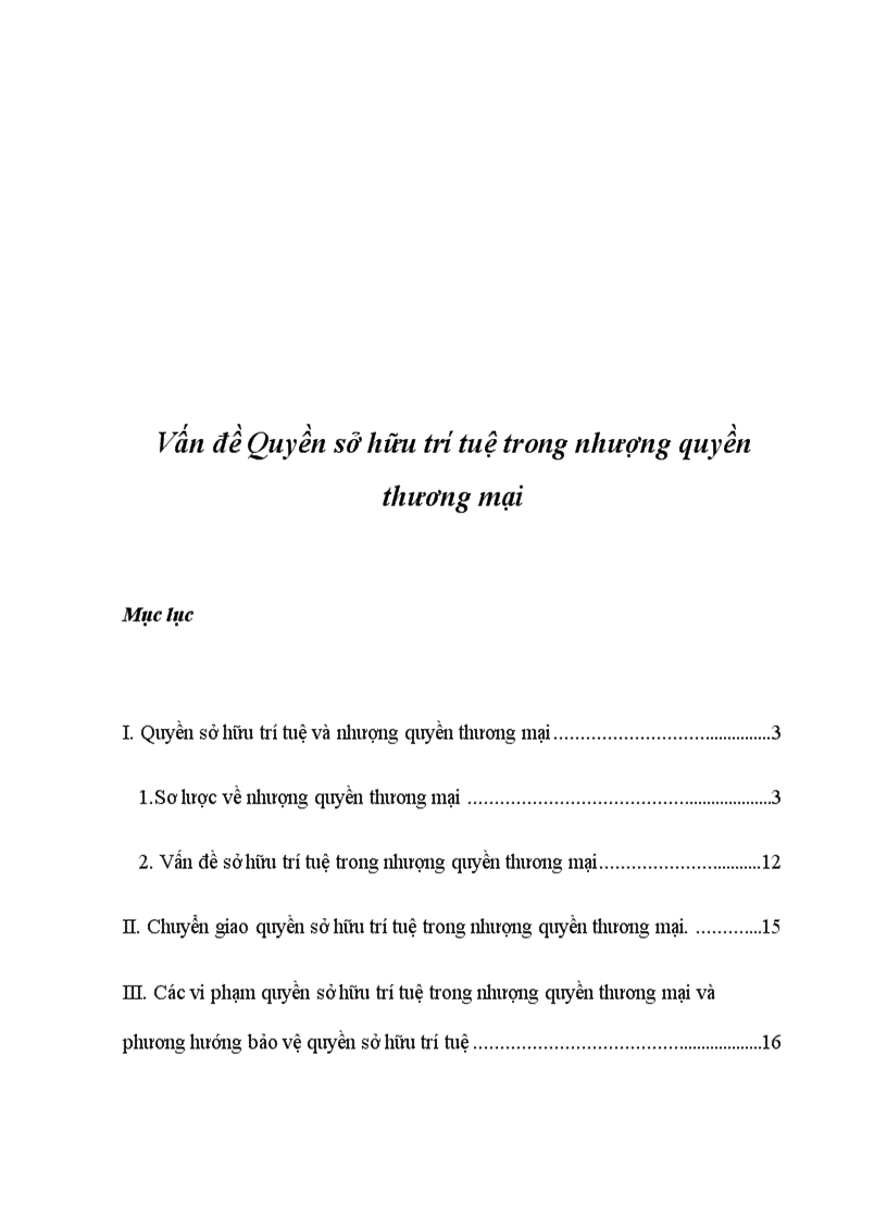 Vấn đề Quyền sở hữu trí tuệ trong nhượng quyền thương mại