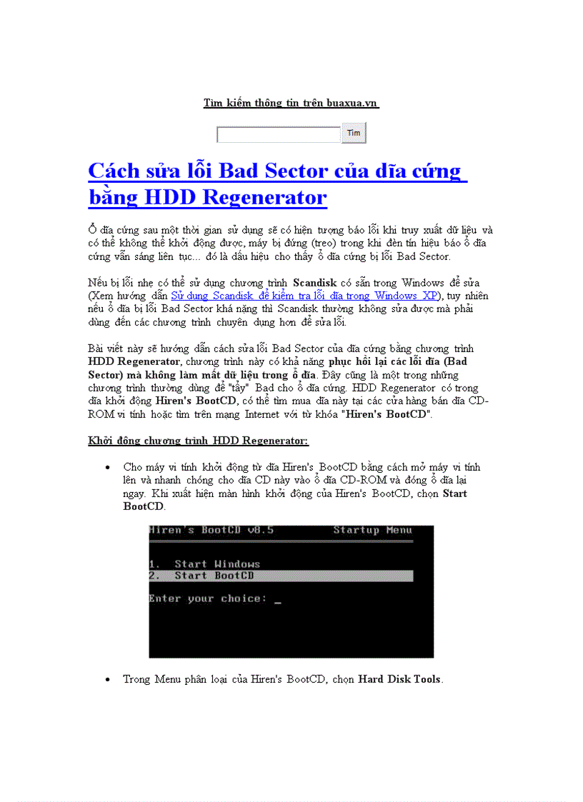 Cách sửa lỗi Bad Sector của dĩa cứng bằng HDD Regenerator