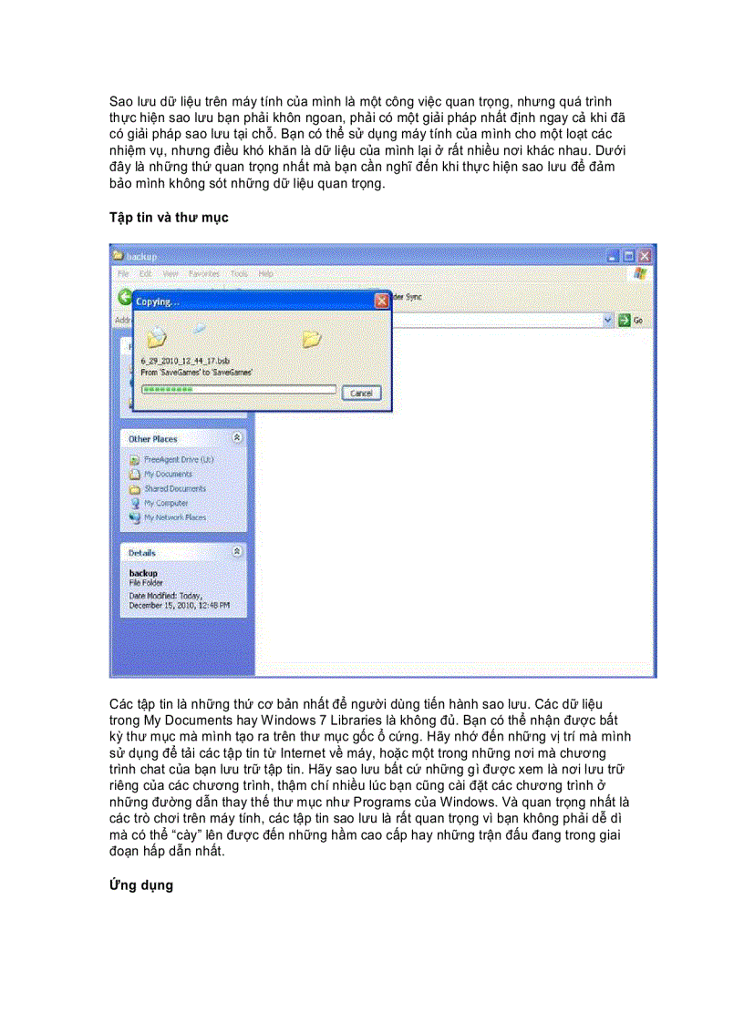 Những thứ quan trọng nhất khi sao lưu máy tính