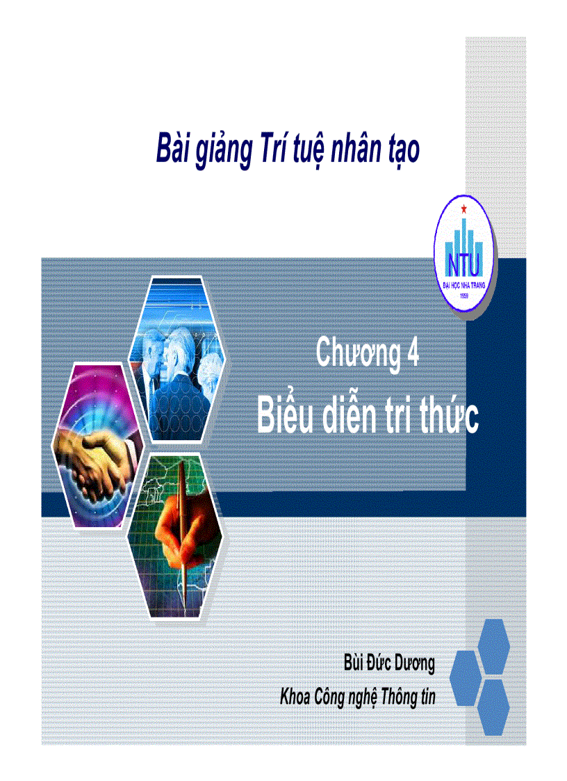 Bài giảng trí tuệ nhân tạo Biểu diễn tri thức